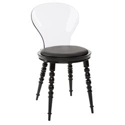 DesignLabMN-Polycarbonate Cinderella Side Chair Padded Seat-Dining Chair-MODTEMPO