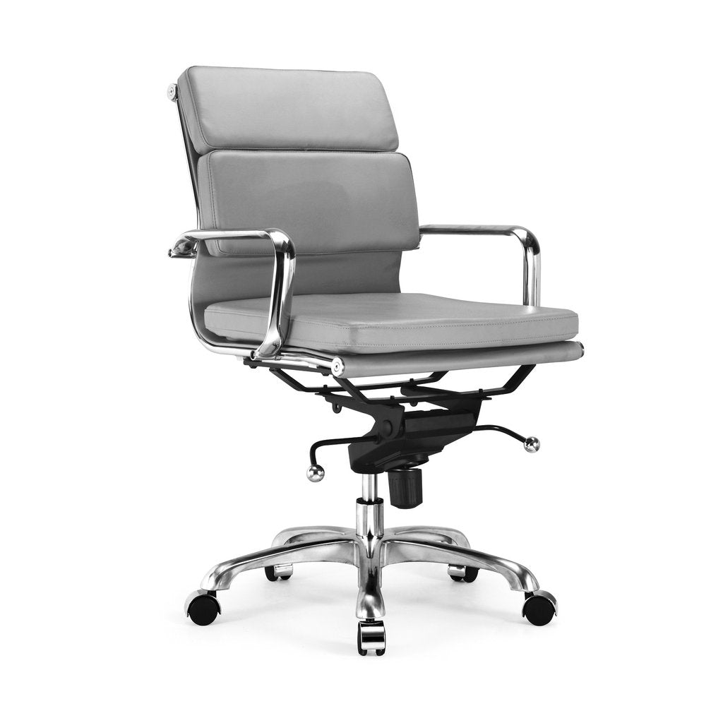 DesignLabMN-Century Padded Modern Classic Aluminum Office Chair (Set of 2)-Office Chairs-MODTEMPO