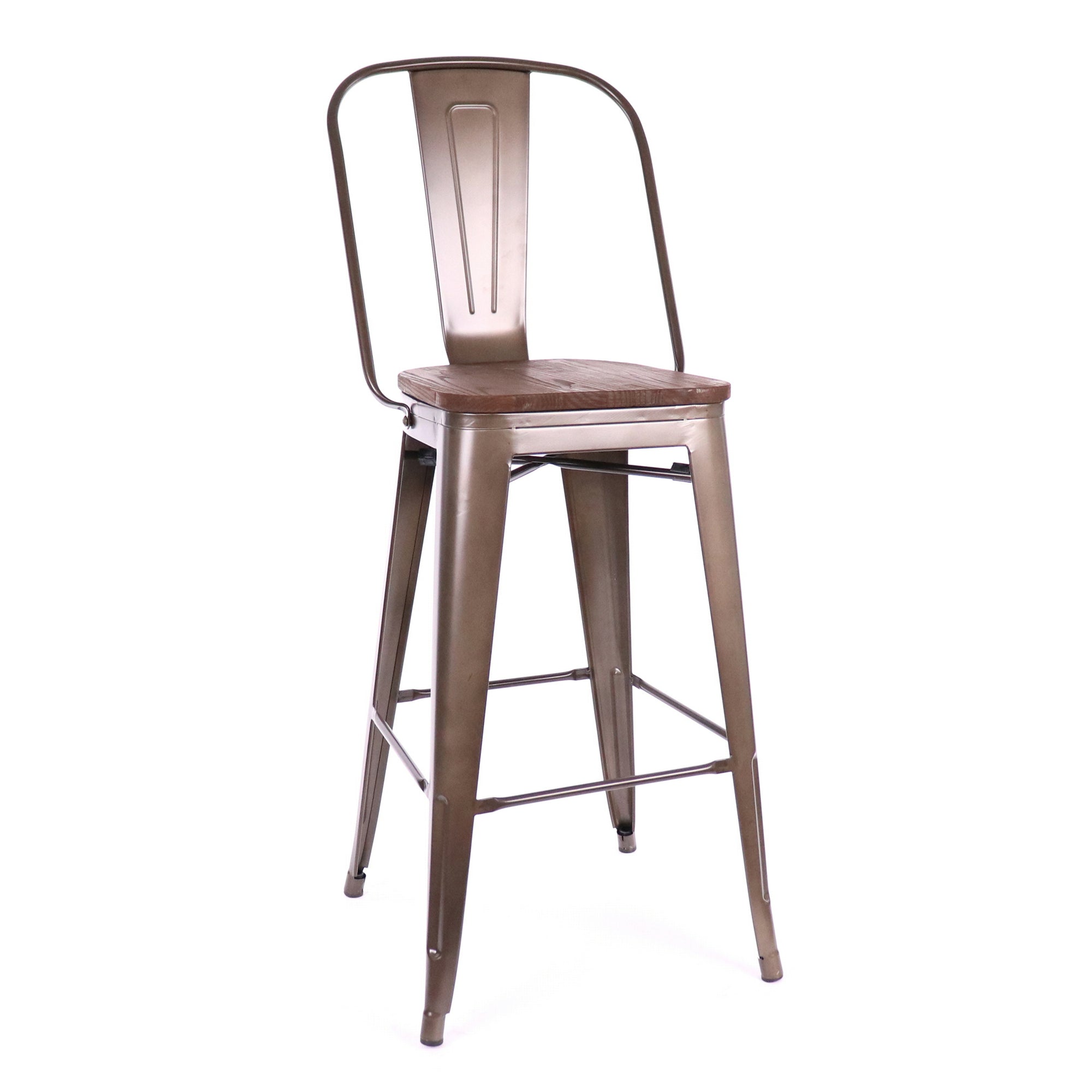 DesignLabMN-Dreux Elm Wood Bar Chair 30 Inch (Set of 4)-Barstools-MODTEMPO