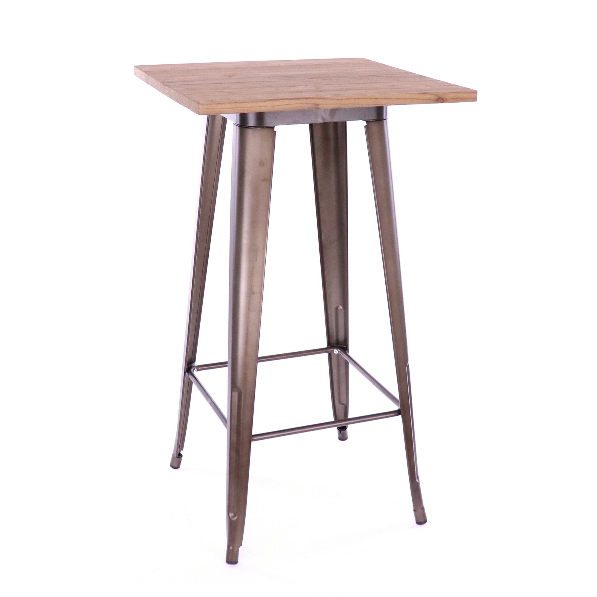 DesignLabMN-Dreux Light Elm Wood Steel Bar Table-Bar Tables-MODTEMPO