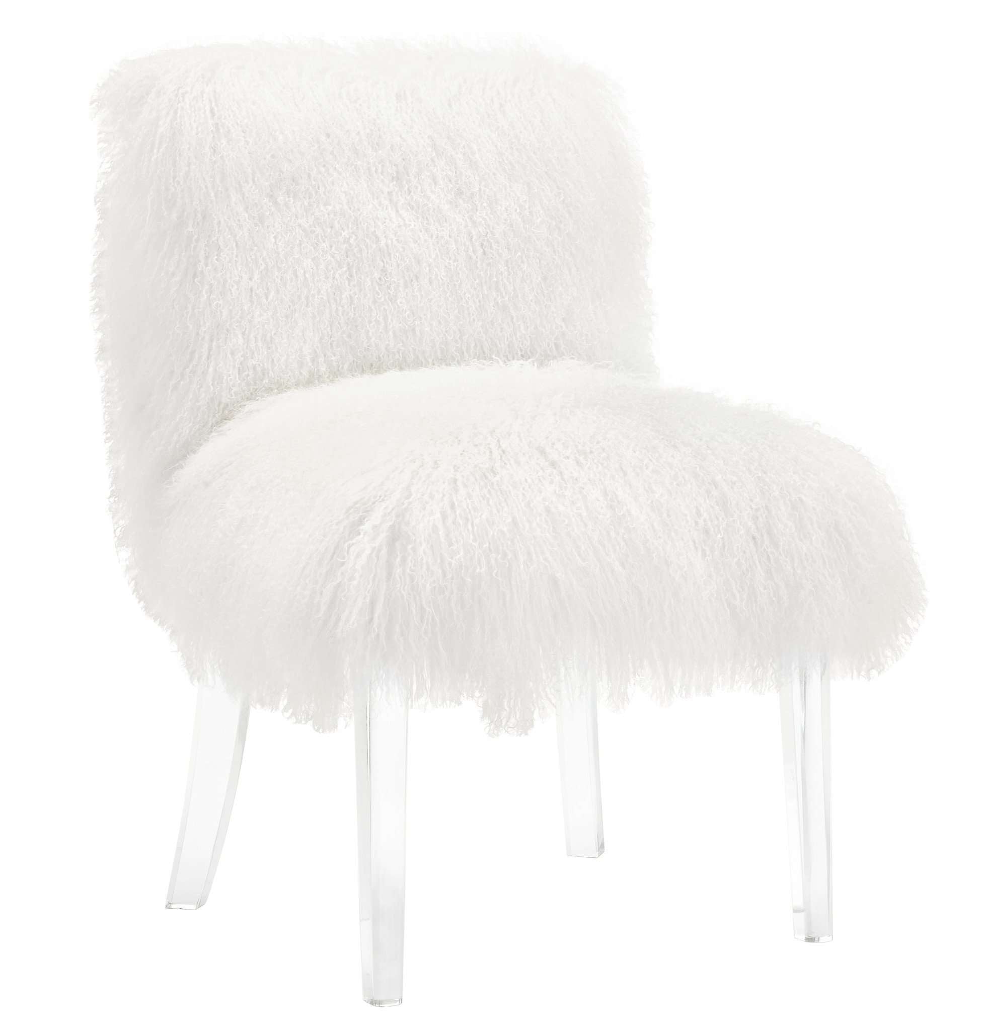 Tov-Sophie Sheepskin Lucite Chair-Lounge Chair-MODTEMPO