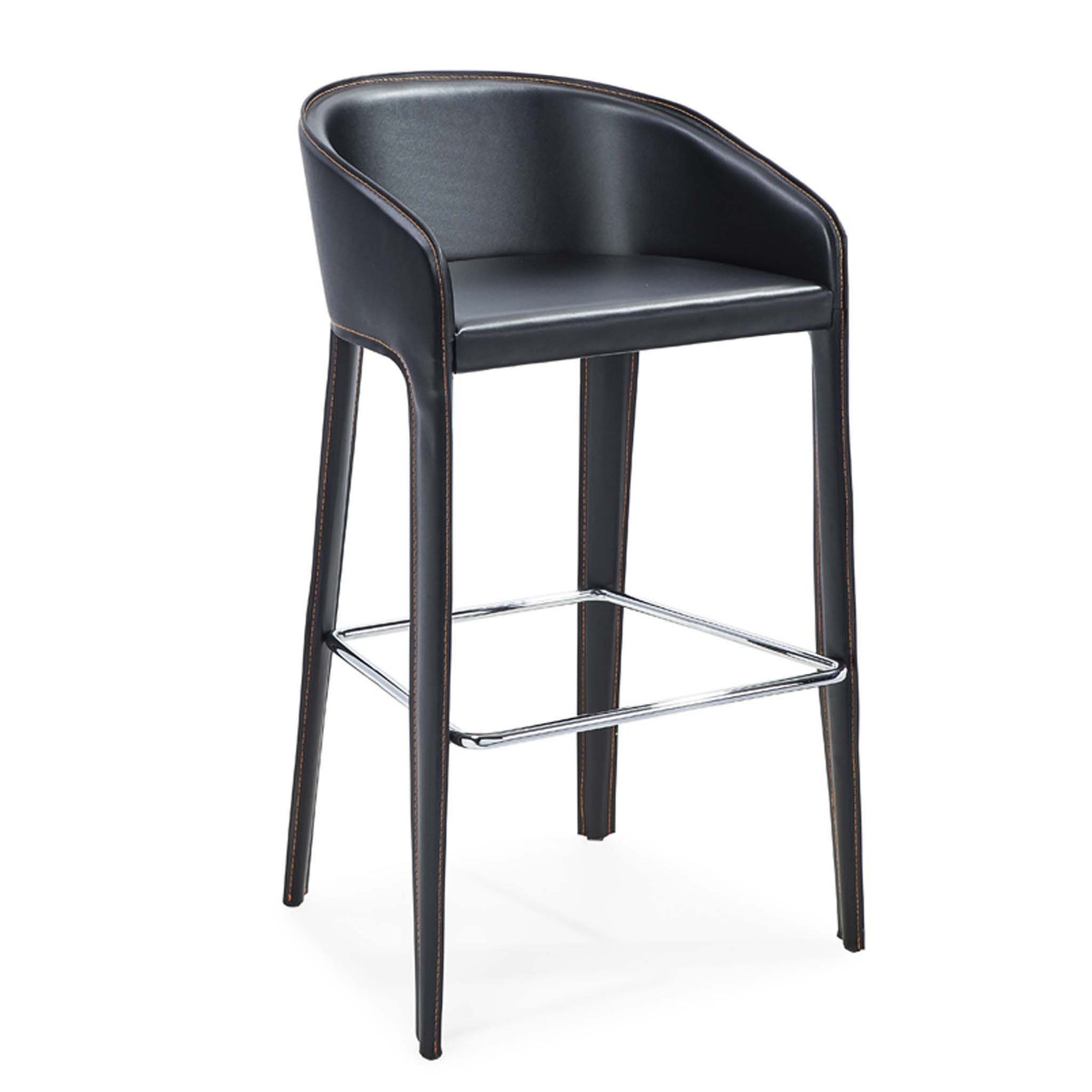 Bellini-Anabel Barstool with chrome footrest-Bar Stools & Counter Stools-MODTEMPO