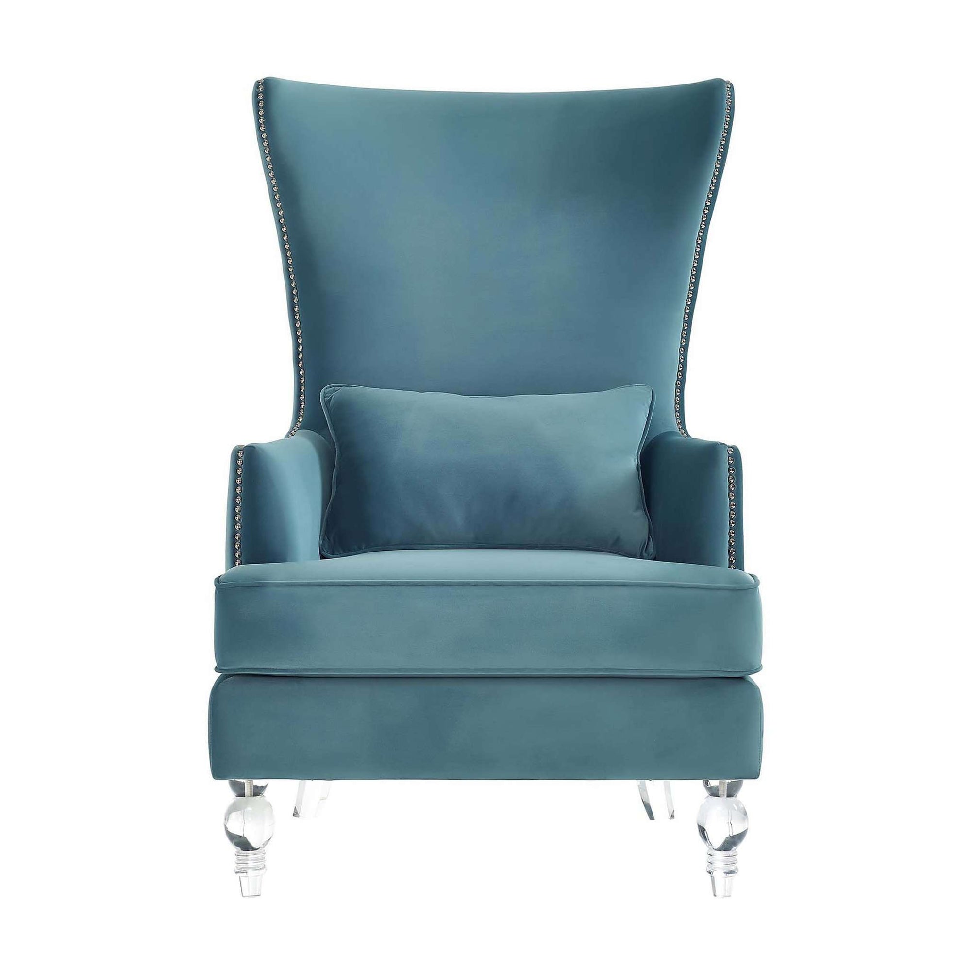 Tov-Bristol Velvet Chair with Lucite Legs-Arm Chair-MODTEMPO