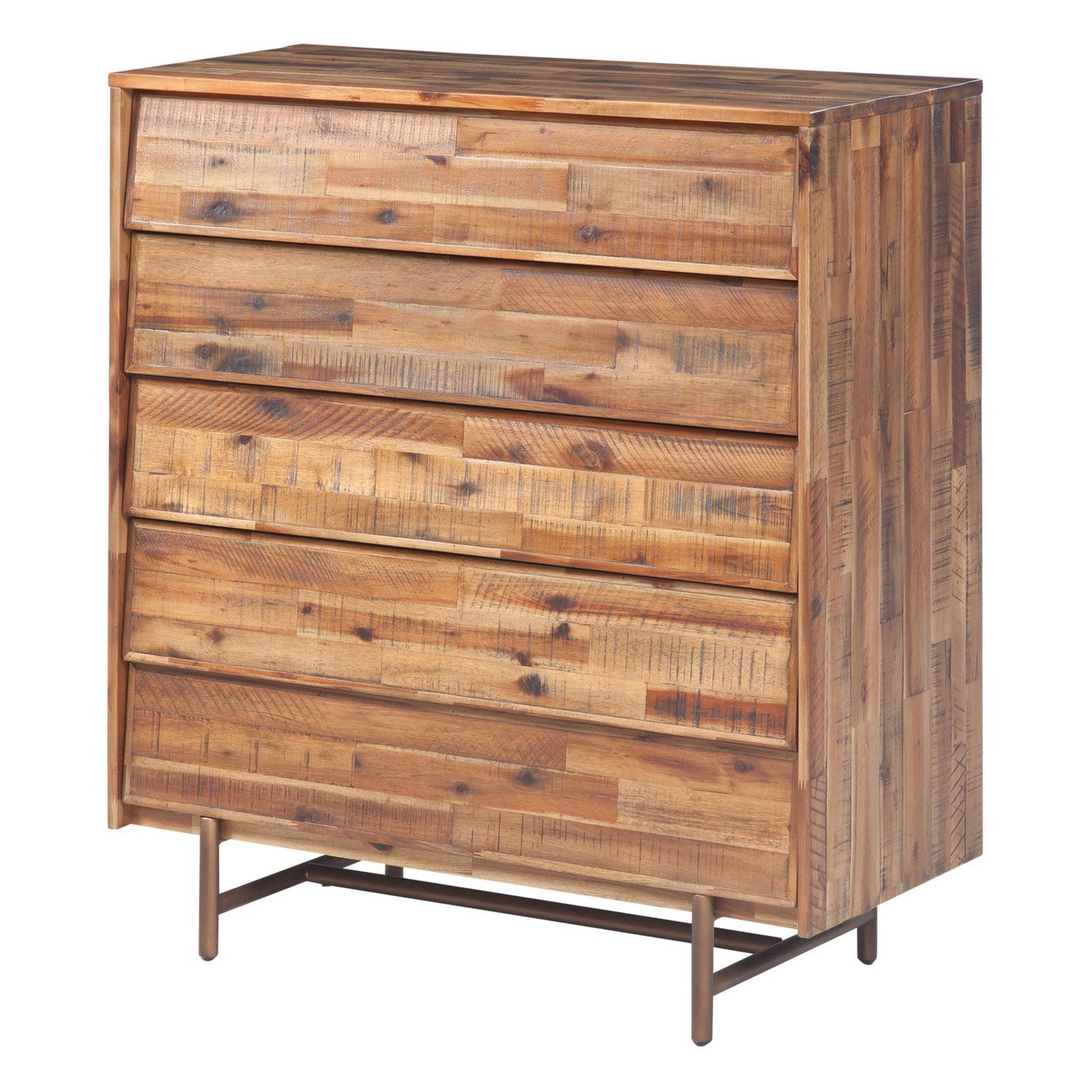 Tov-Bushwick Wooden 5 Drawer Chest-Dressers-MODTEMPO