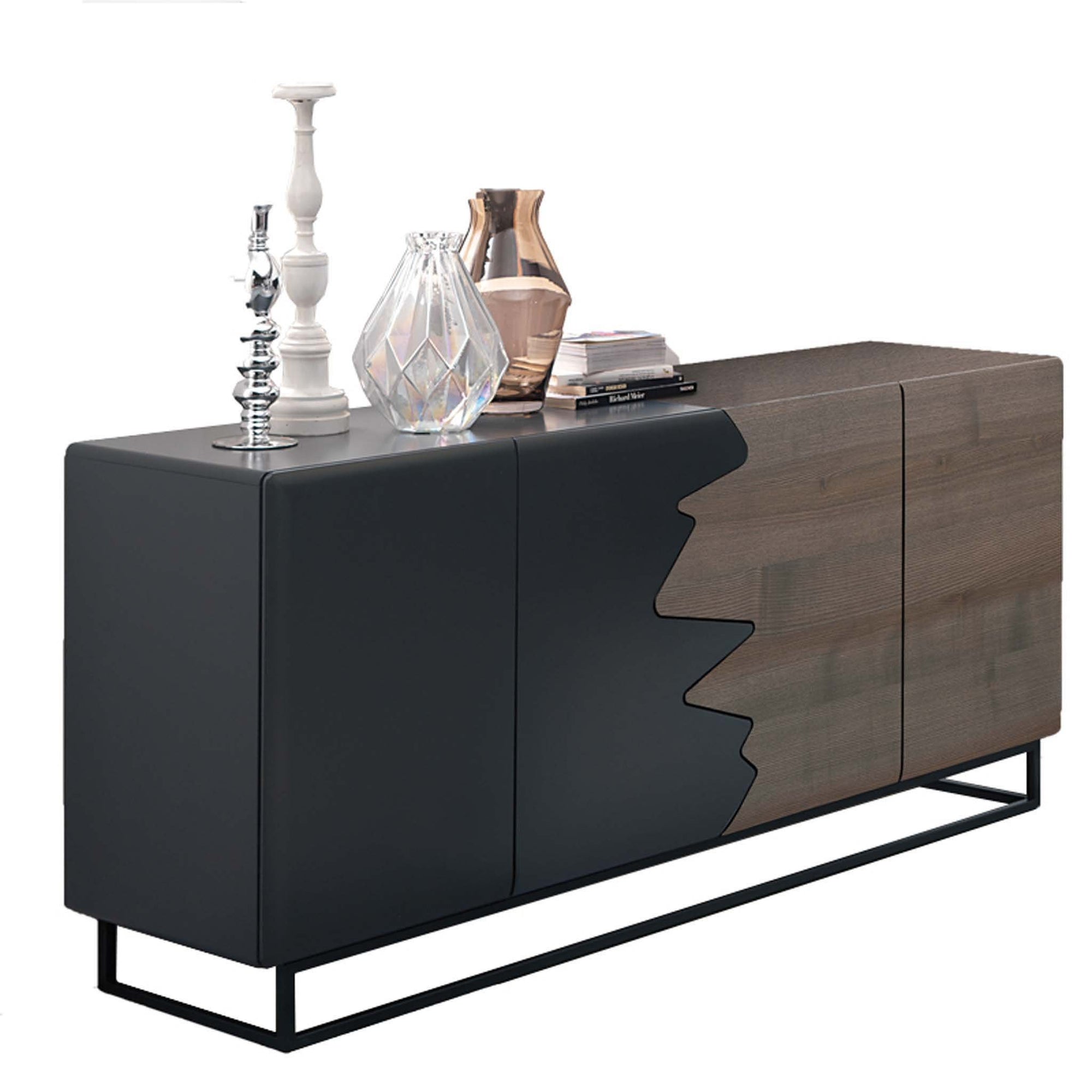 Bellini-Kali Sideboard, ASH/ ANTHRACITE with Metal Base-Sideboards & Buffets-MODTEMPO