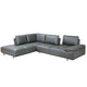 Roxanne Left Hand Facing Dark Grey Sectional With Adjustable Back & Arm Cushions
