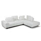 Roxanne Right Hand Facing White Sectional With Adjustable Back & Arm Cushions